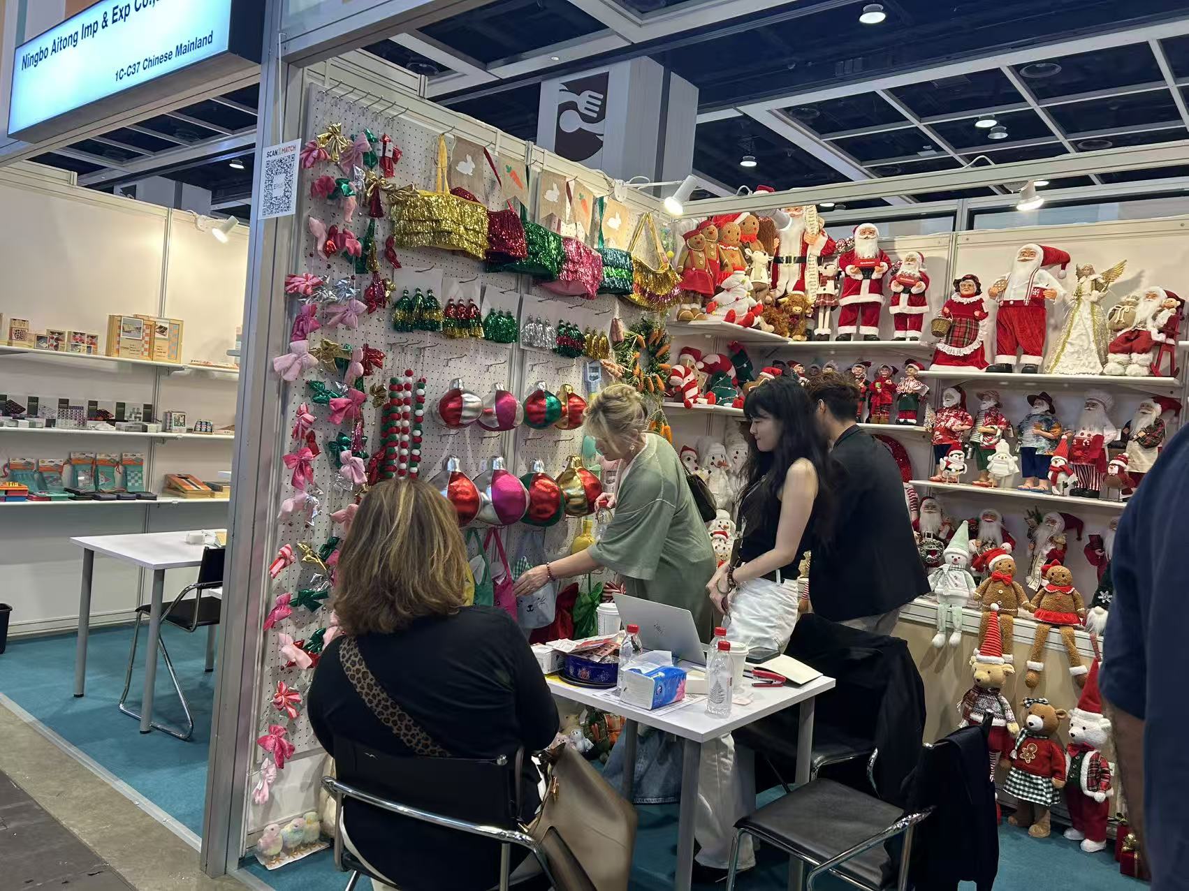 Visitors viewing seasonal decorations at the Hong Kong exhibition in April 2026