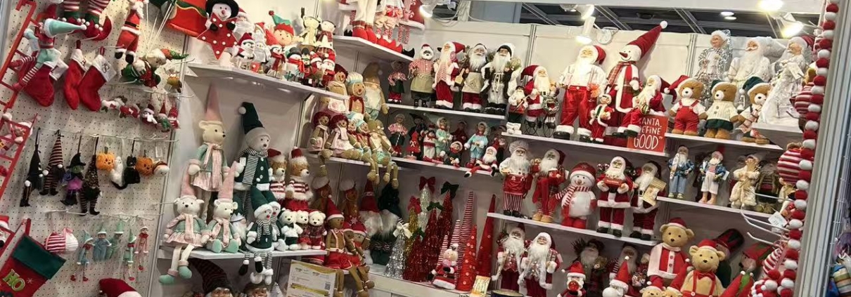 Realong Christmas decorations on display at a Hong Kong exhibition in October 2025