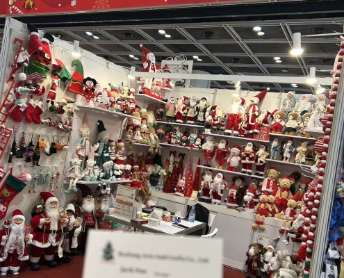Realong Christmas decorations on display at a Hong Kong exhibition in October 2025